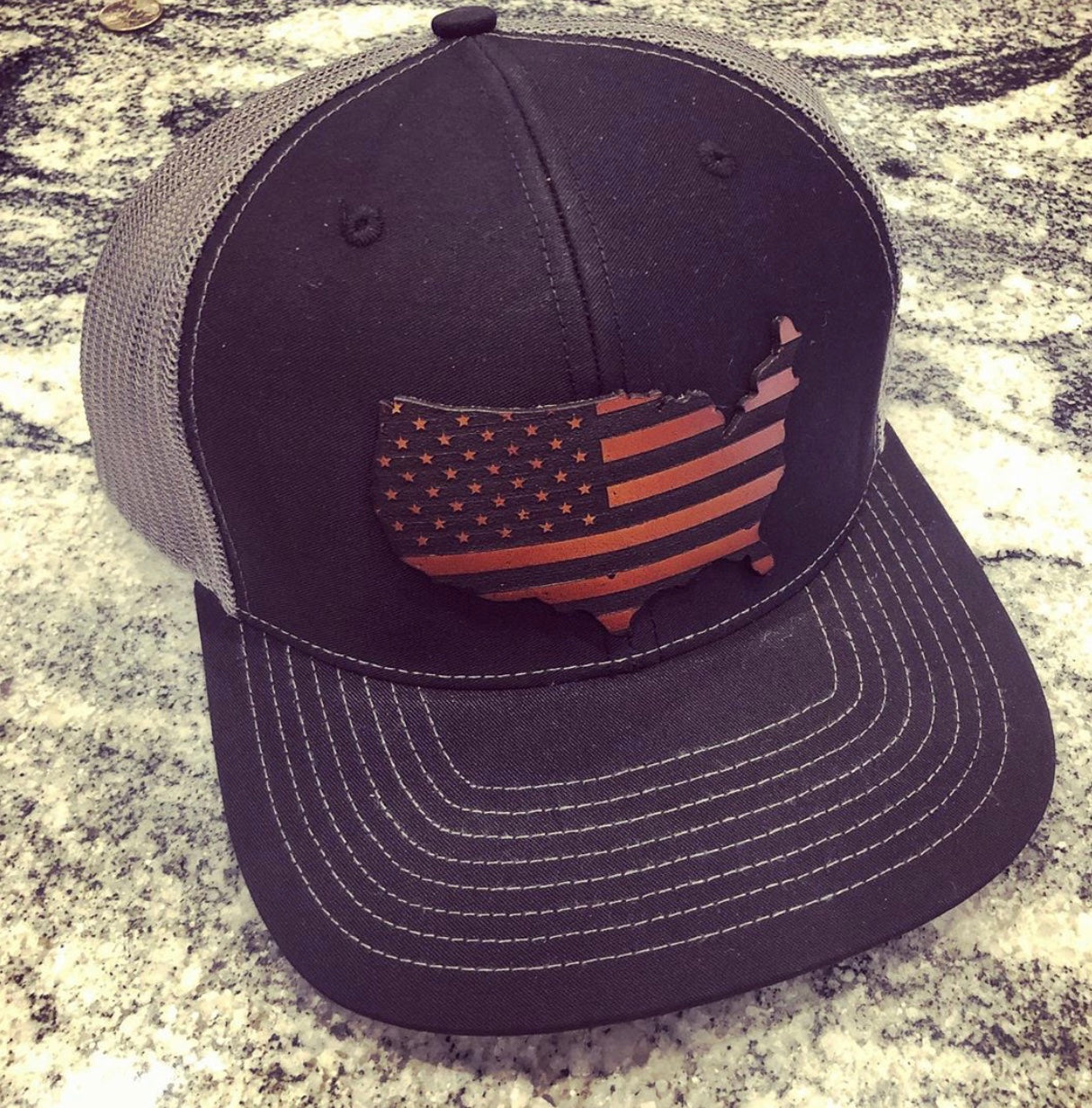 USA Leather Patch Hat