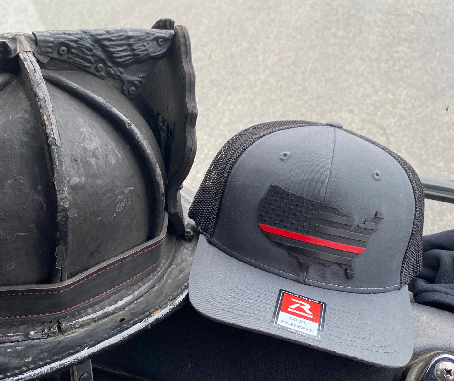 USA Thin Line Leather Patch Hat