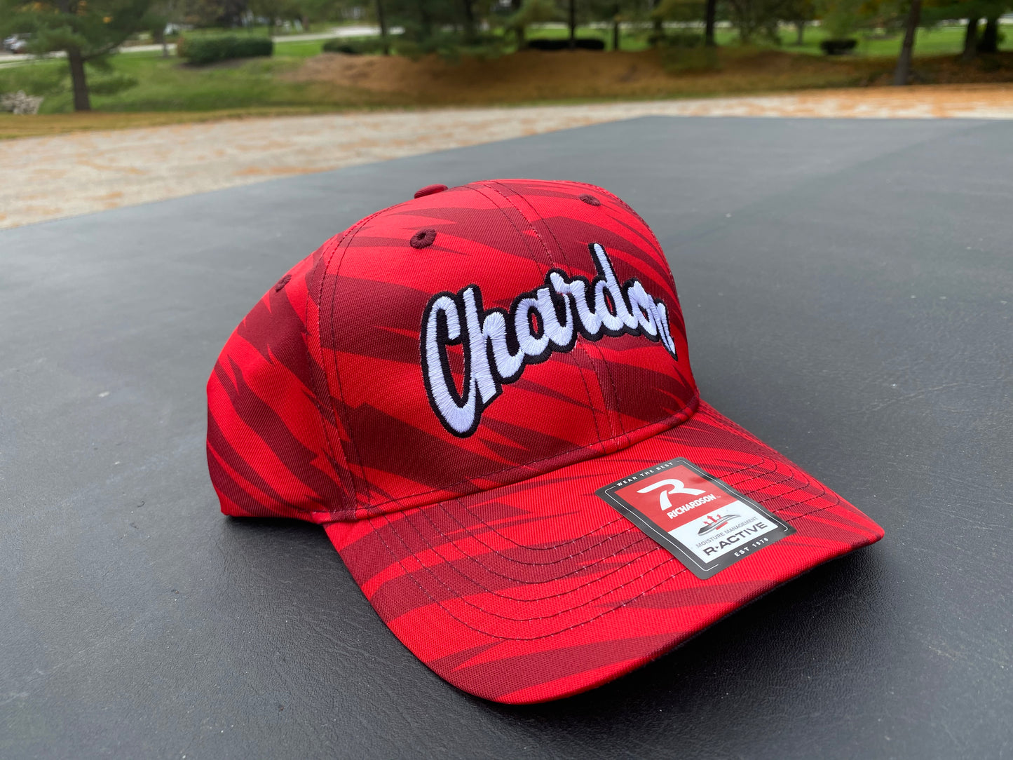 Chardon Hilltoppers Red/Black Streak Cap