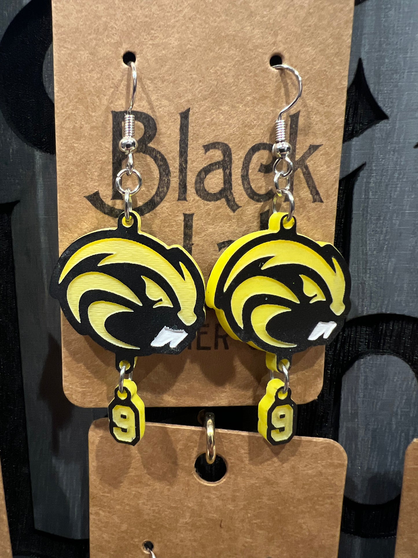 Riverside Beavers Earrings Single Number