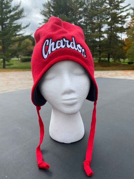 Embroidered Red Richardson Snow Hat with Chardon Logo
